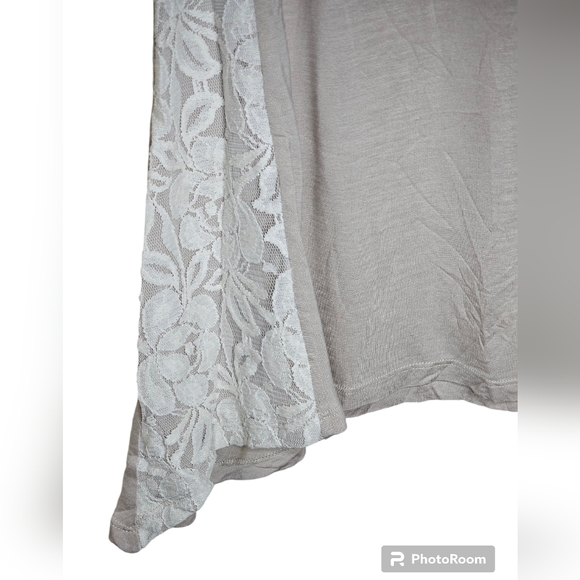 Cable & Gauge women's beige designed sleeveless high-low top size XL - Picture 6 of 8